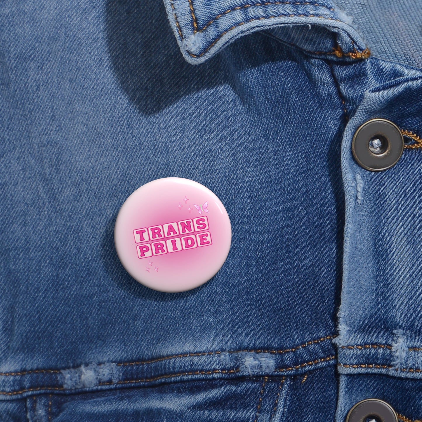 Trans Pride Pink Pixel Button