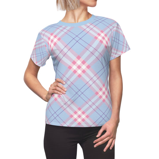 Women's Cut Tee - Trans Pride Tartan