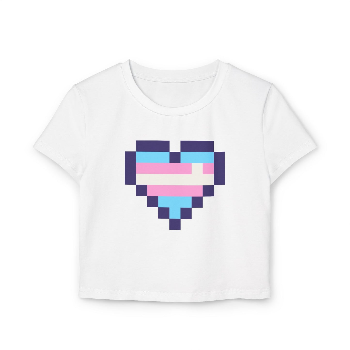 Trans Pride Pixel Heart Crop Tee