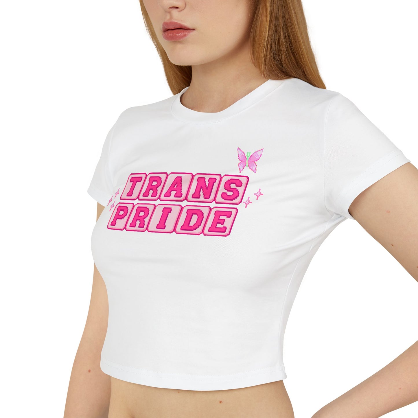 Trans Pride Pink Pixel Crop Tee
