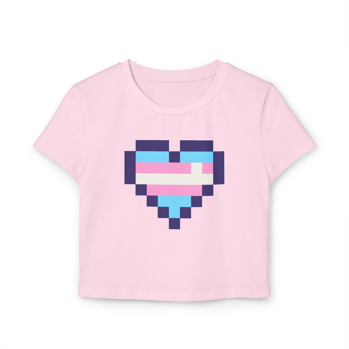 Trans Pride Pixel Heart Crop Tee