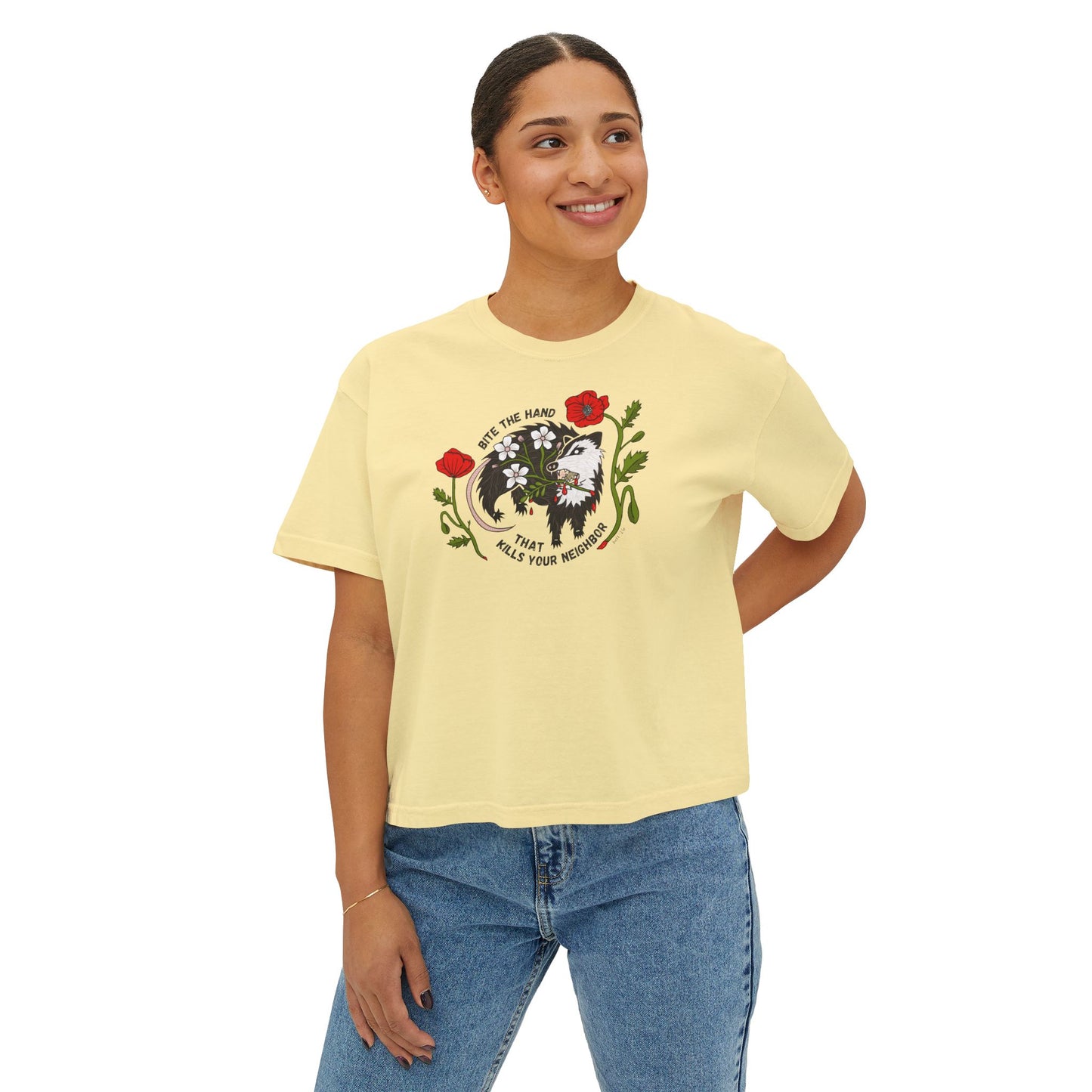 Bite the Hand Boxy Crop Tee