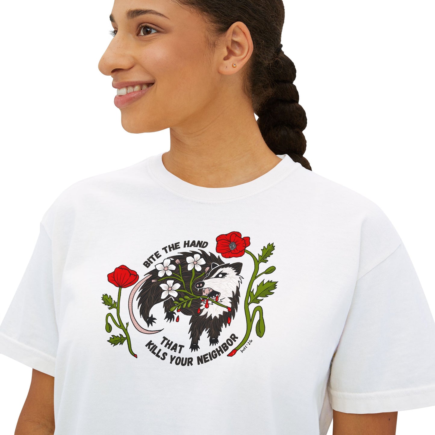 Bite the Hand Boxy Crop Tee