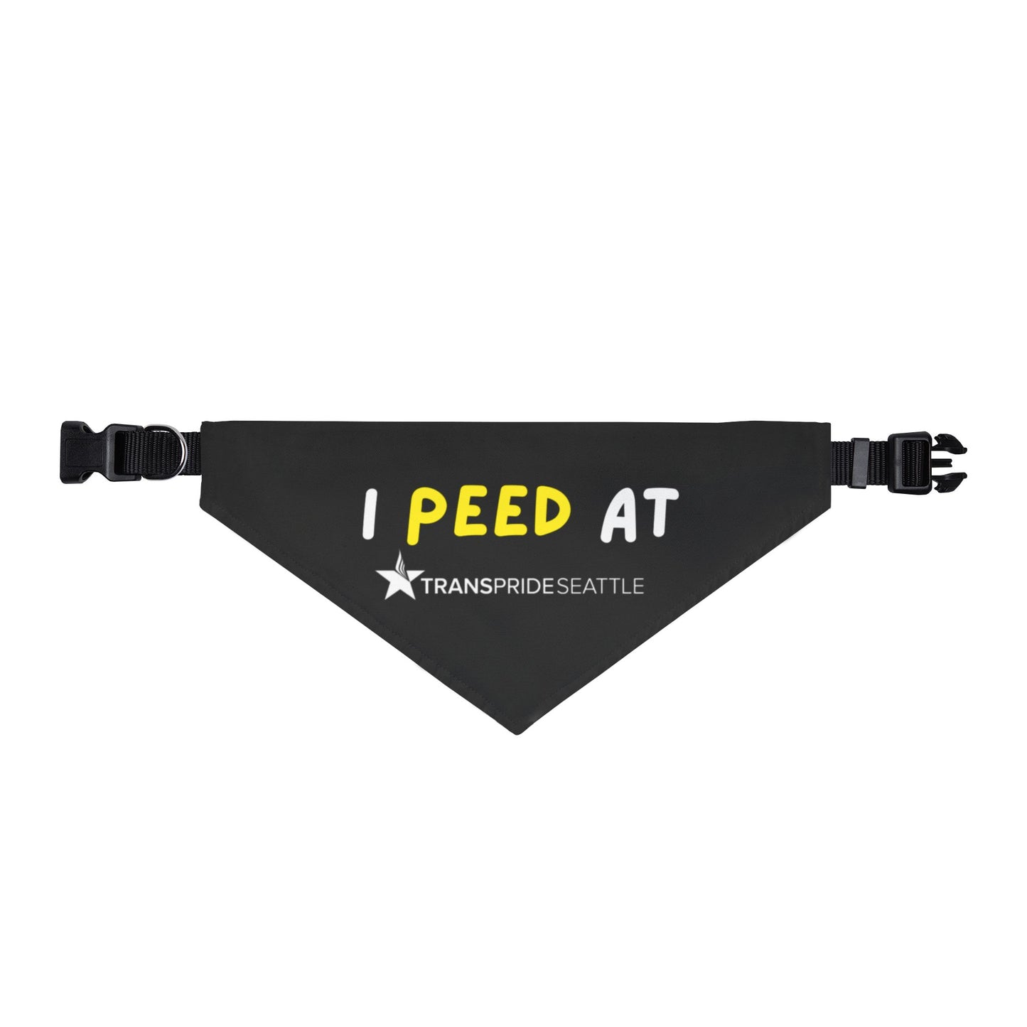 I peed at Trans Pride Seattle: Clip-On Pet Bandana