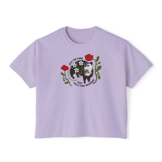 Bite the Hand Boxy Crop Tee