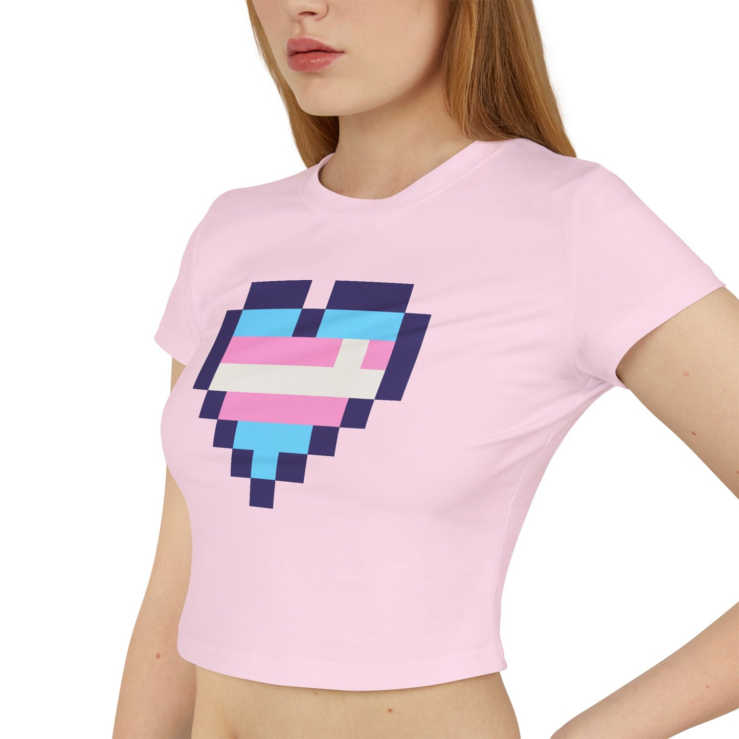 Trans Pride Pixel Heart Crop Tee
