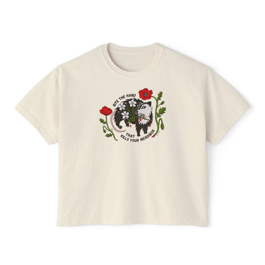 Bite the Hand Boxy Crop Tee