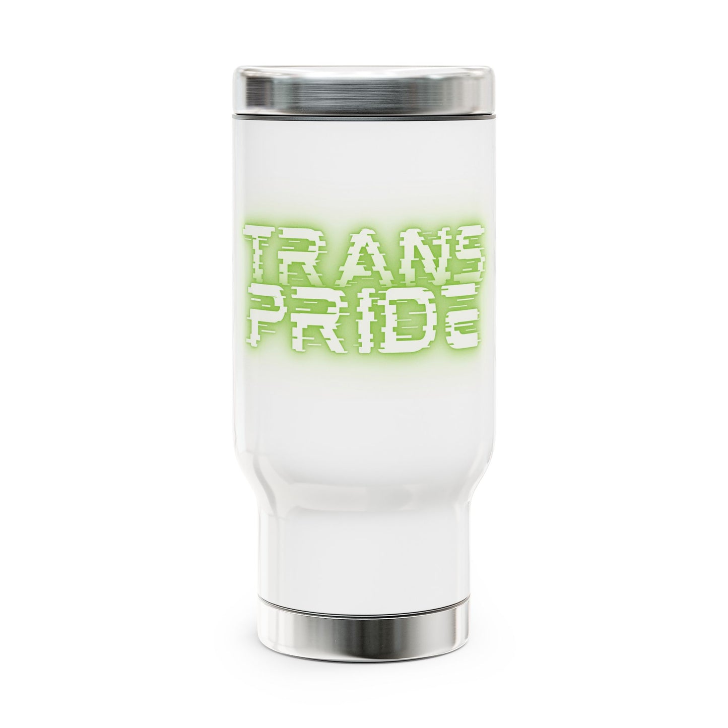 Trans Pride Stainless Steel Travel Mug with Handle (14 oz, Insulated)