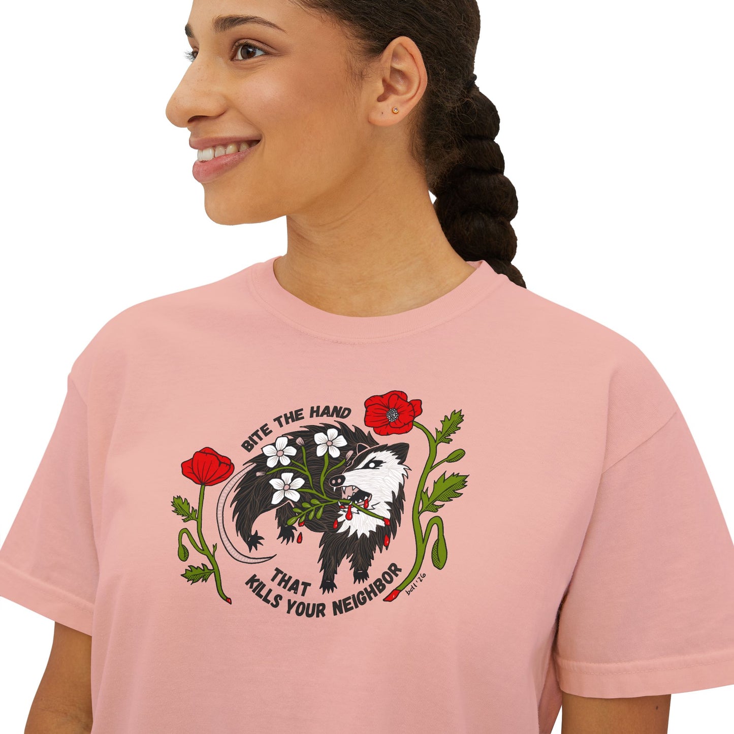 Bite the Hand Boxy Crop Tee