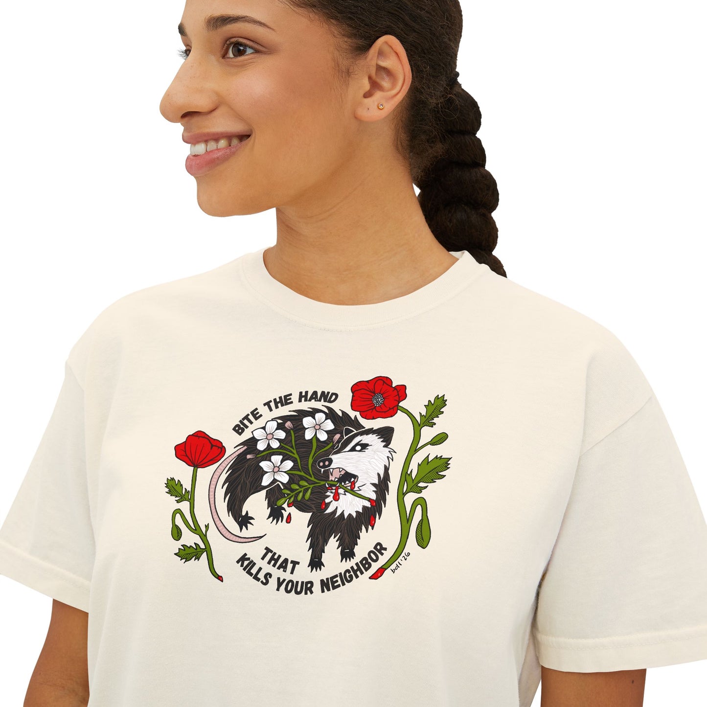Bite the Hand Boxy Crop Tee