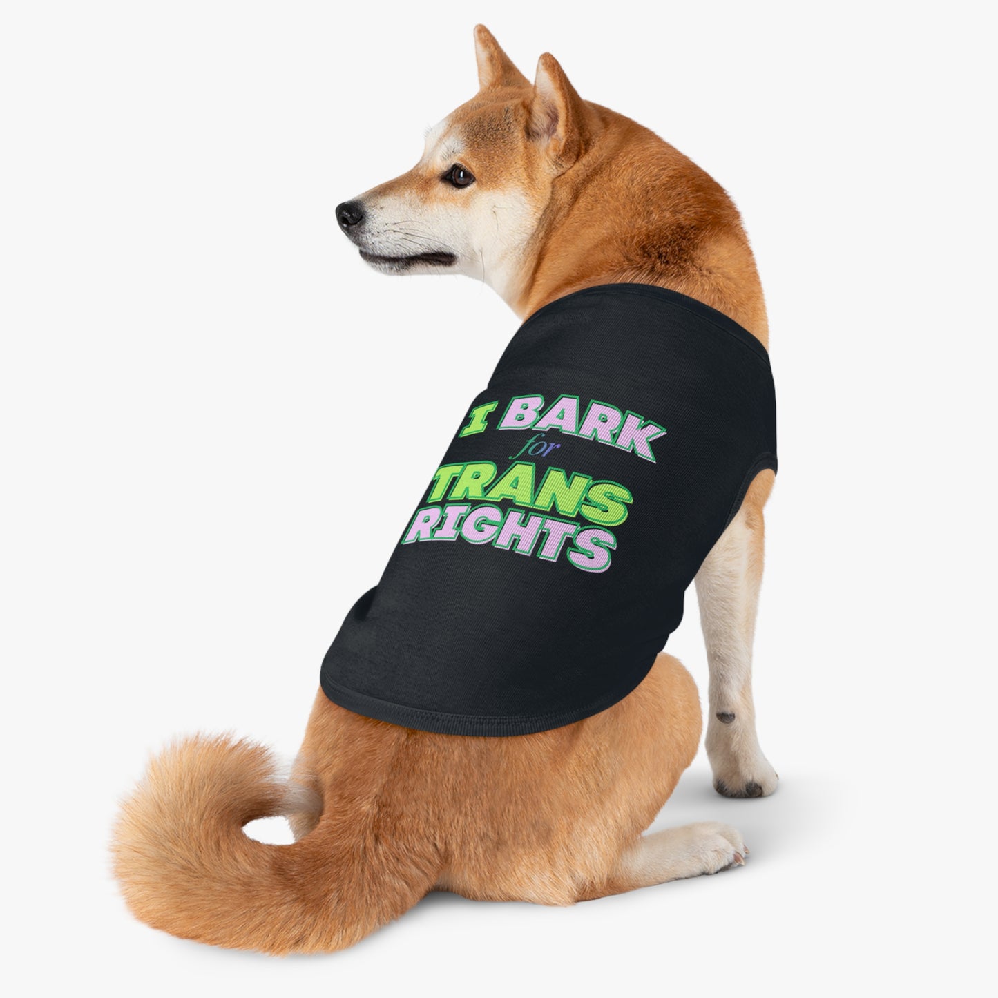 Pet Tank Top: "I Bark for Trans Rights"