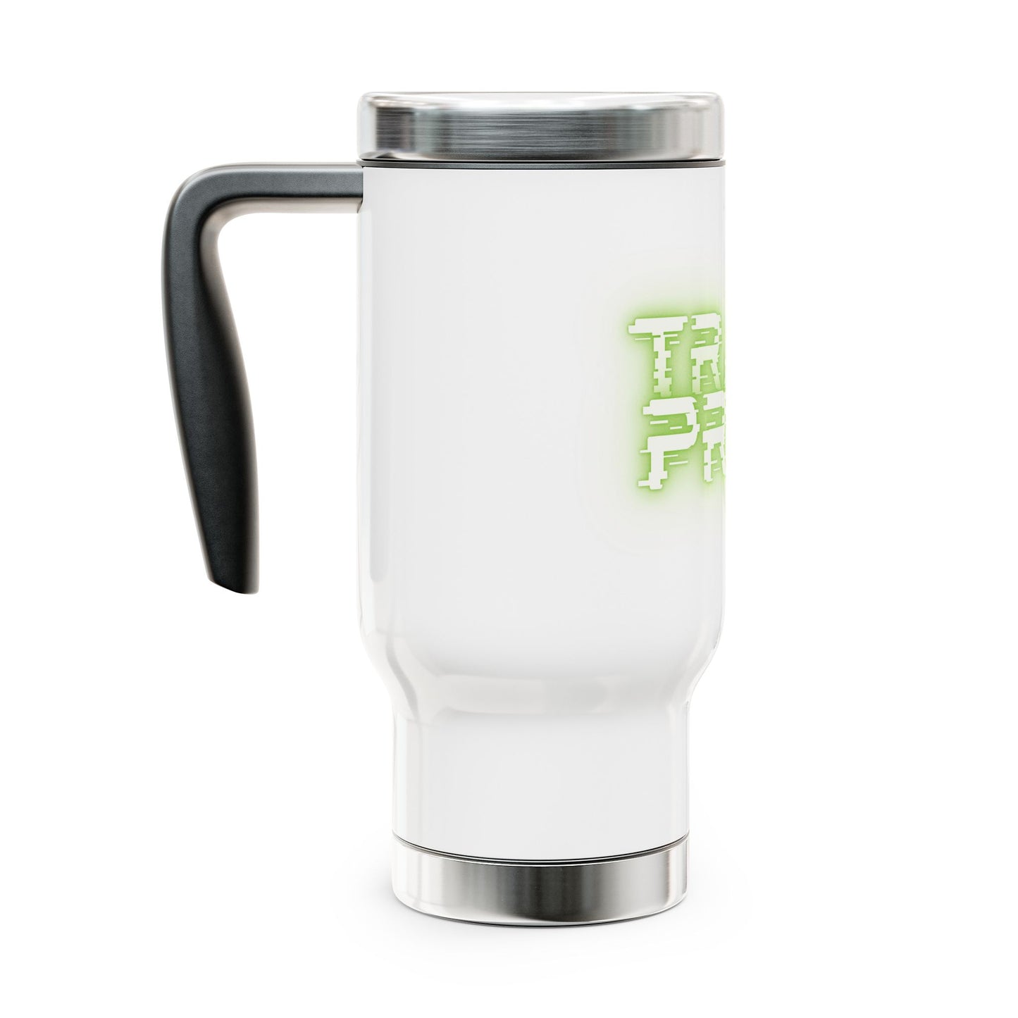 Trans Pride Stainless Steel Travel Mug with Handle (14 oz, Insulated)