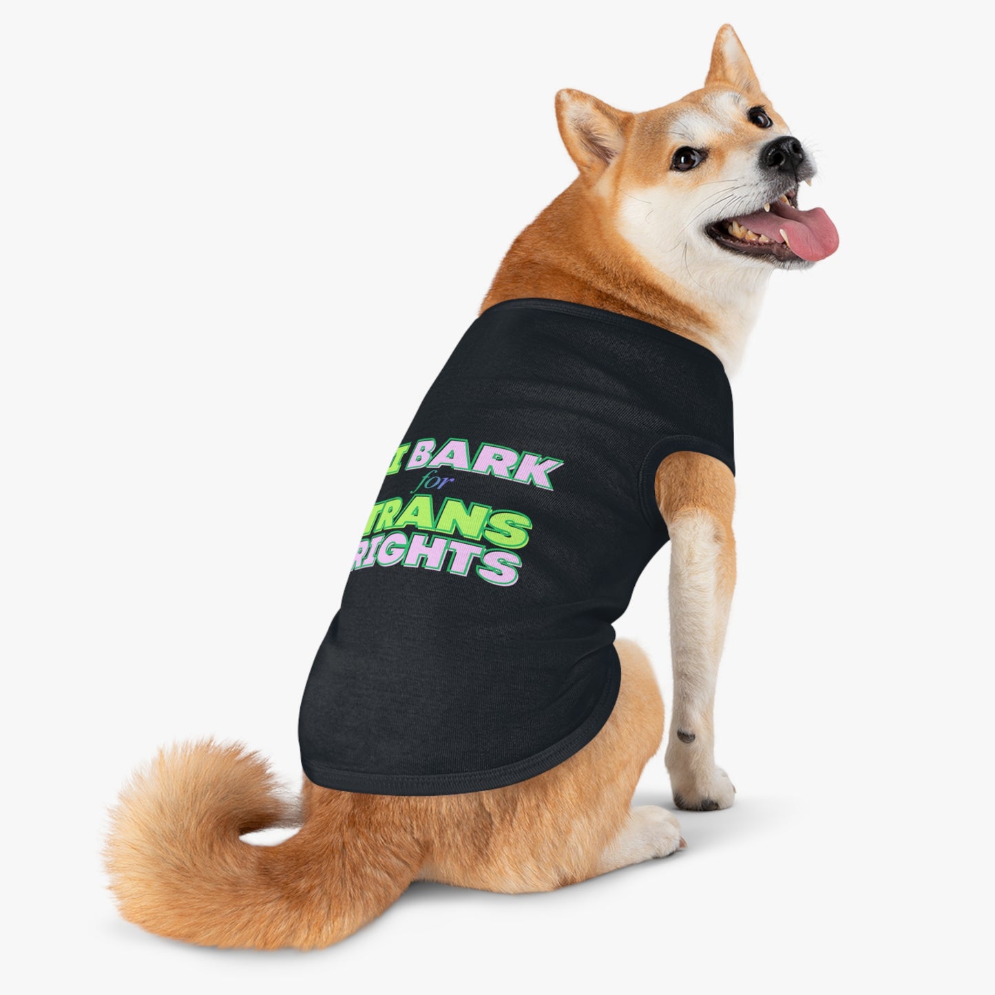 Pet Tank Top: "I Bark for Trans Rights"