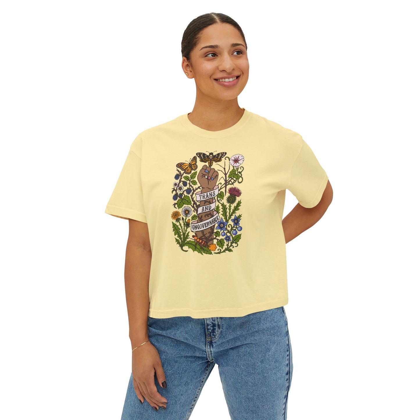 Trans and Ungovernable Boxy Crop Tee