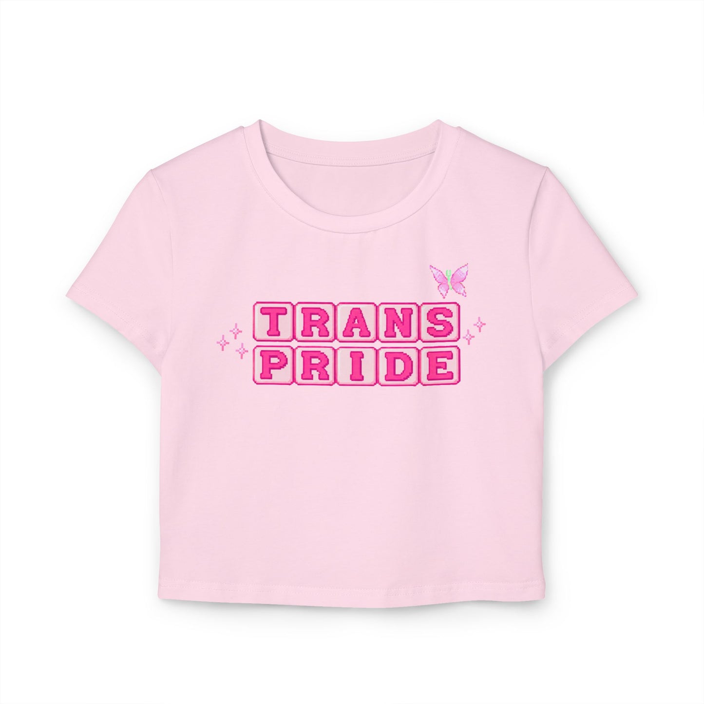 Trans Pride Pink Pixel Crop Tee