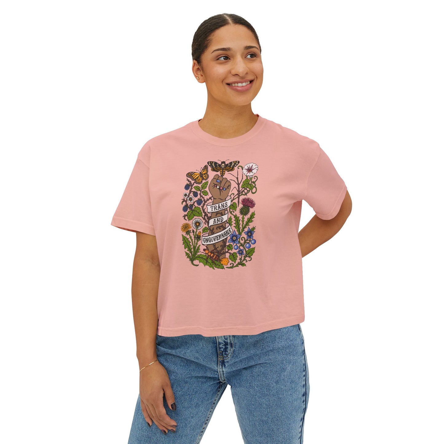 Trans and Ungovernable Boxy Crop Tee