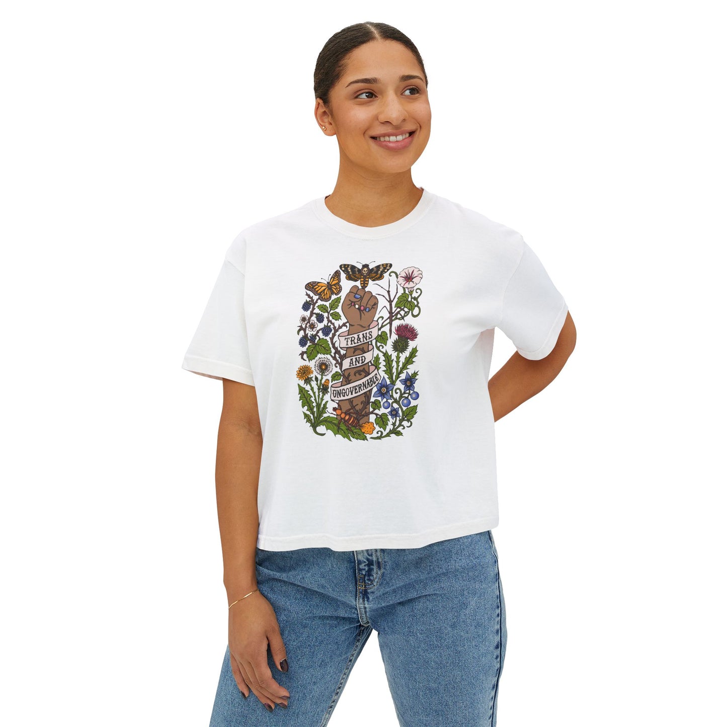 Trans and Ungovernable Boxy Crop Tee