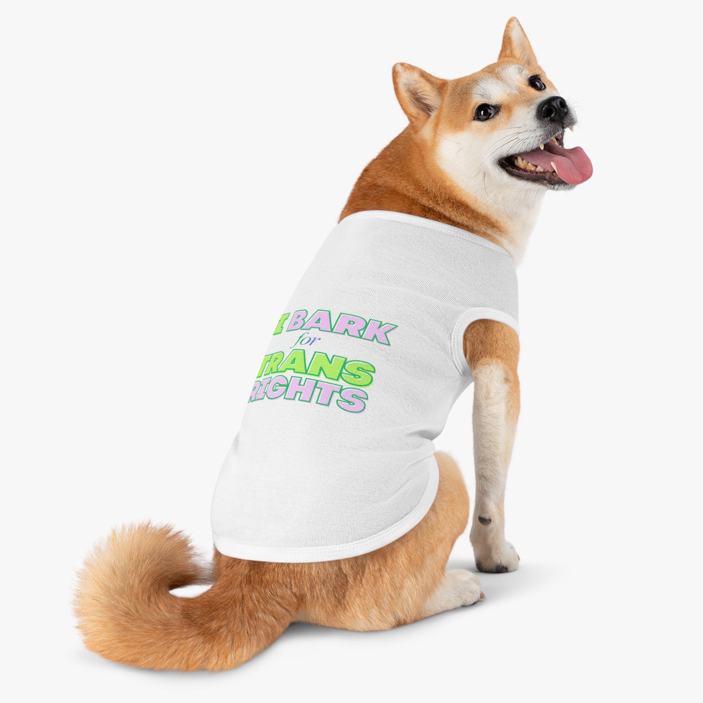 Pet Tank Top: "I Bark for Trans Rights"