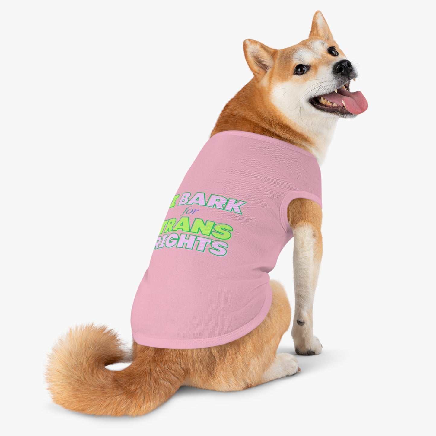 Pet Tank Top: "I Bark for Trans Rights"