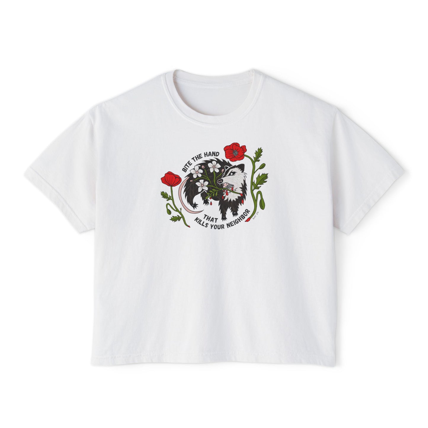 Bite the Hand Boxy Crop Tee