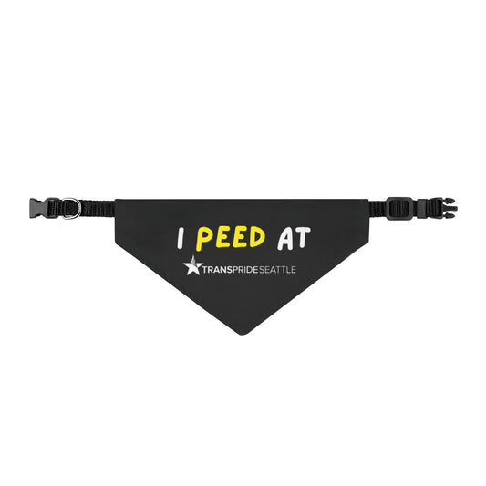 I peed at Trans Pride Seattle: Clip-On Pet Bandana