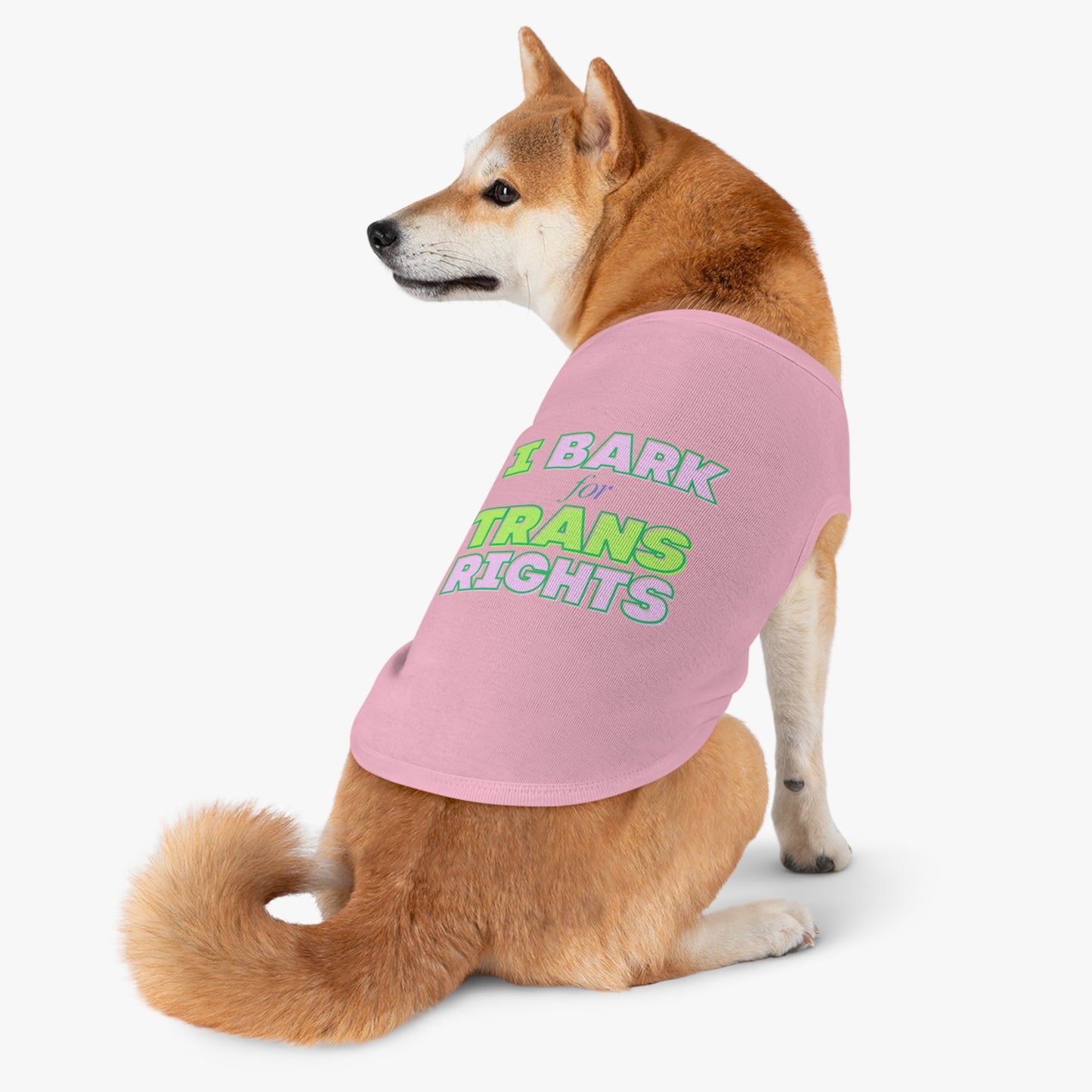 Pet Tank Top: "I Bark for Trans Rights"