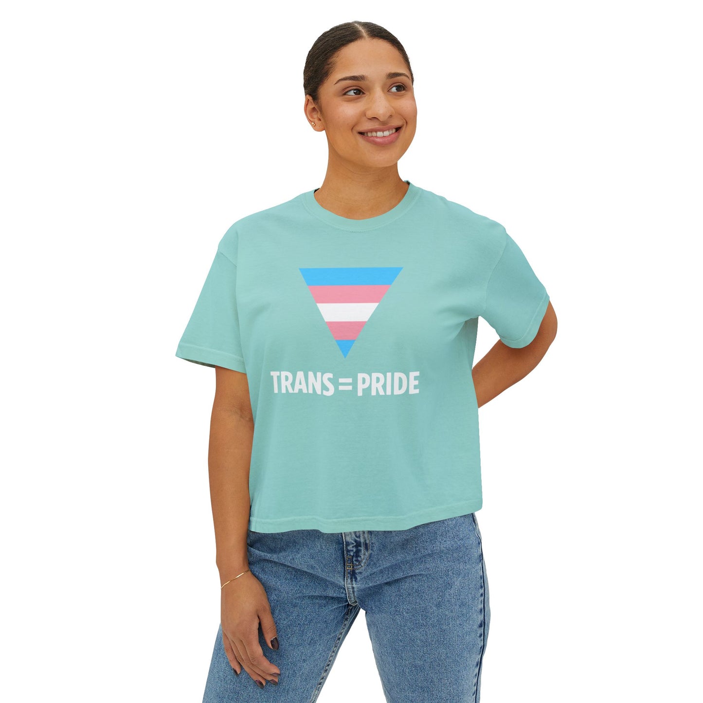 Trans = Pride Boxy Crop Tee