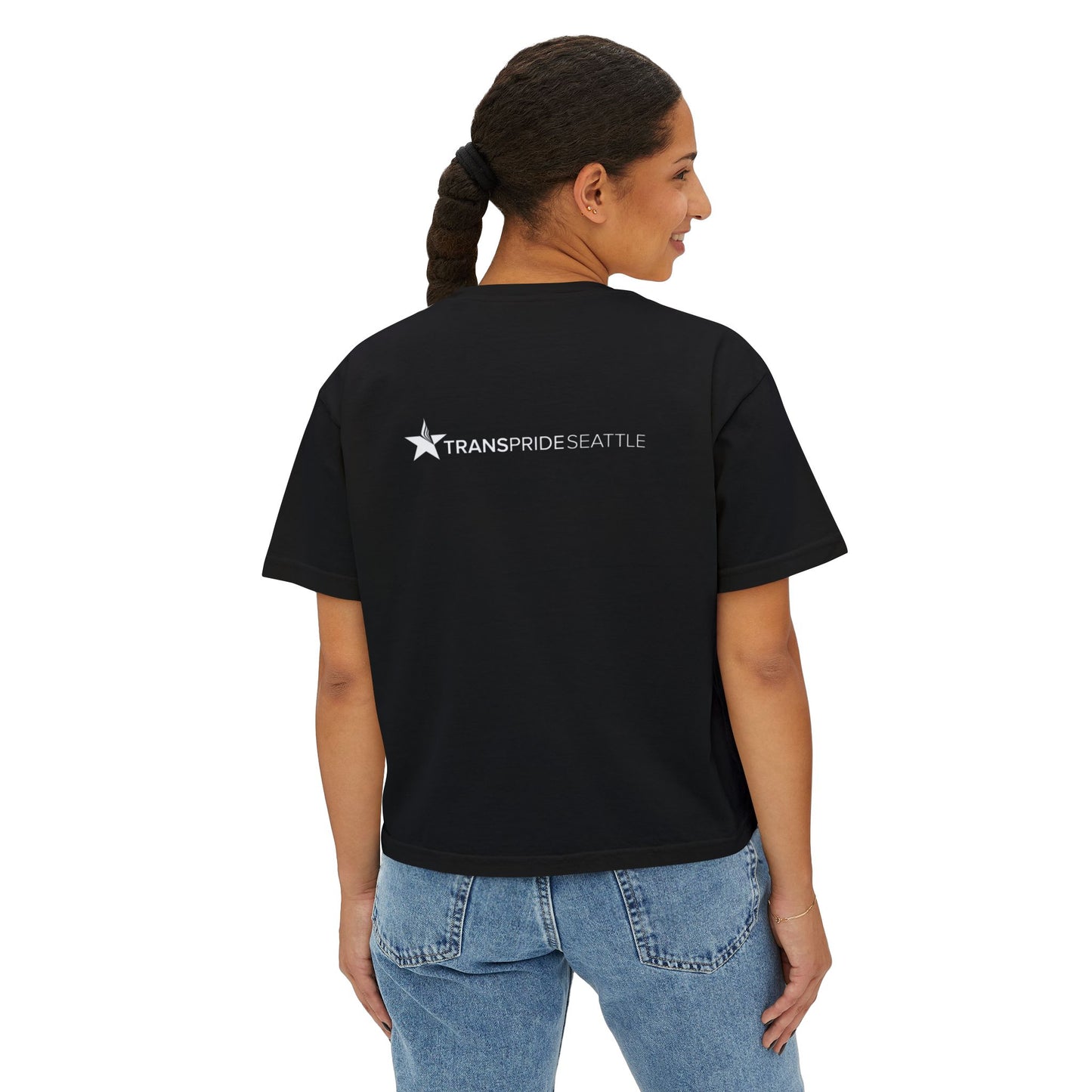 Trans = Pride Boxy Crop Tee