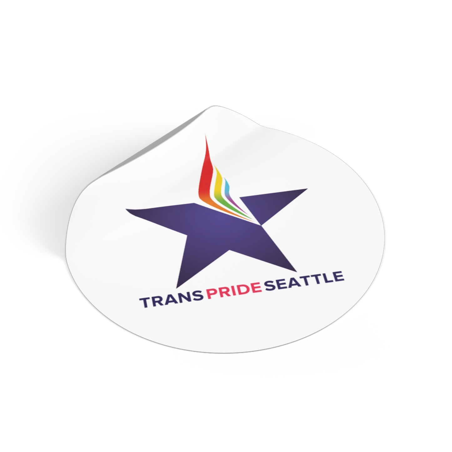 Trans Pride Seattle Round Vinyl Sticker