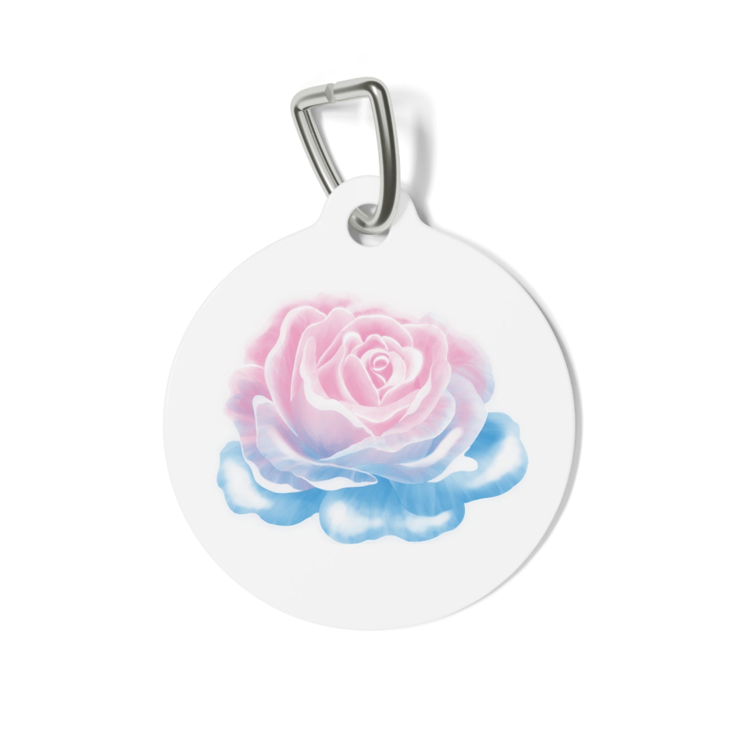 Trans Pride Rose Pet Tag / Keychain Charm