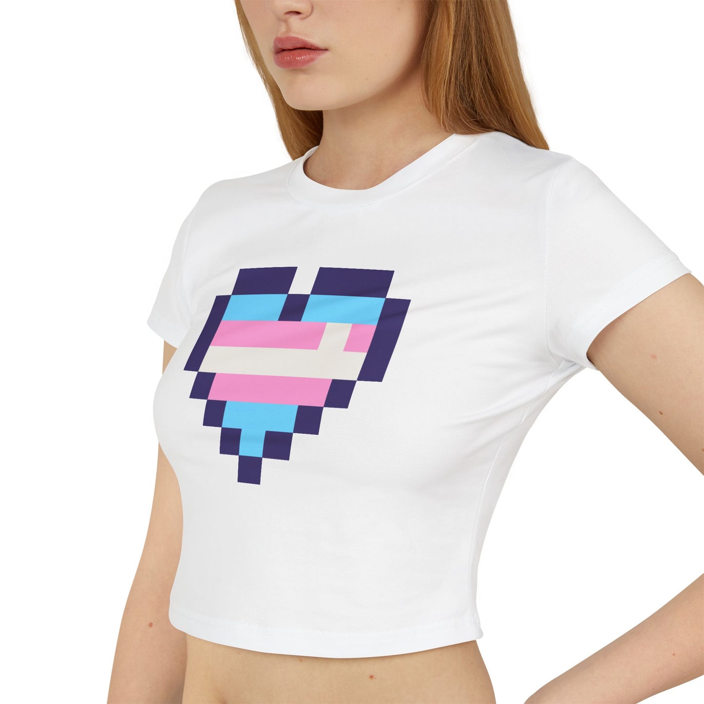 Trans Pride Pixel Heart Crop Tee