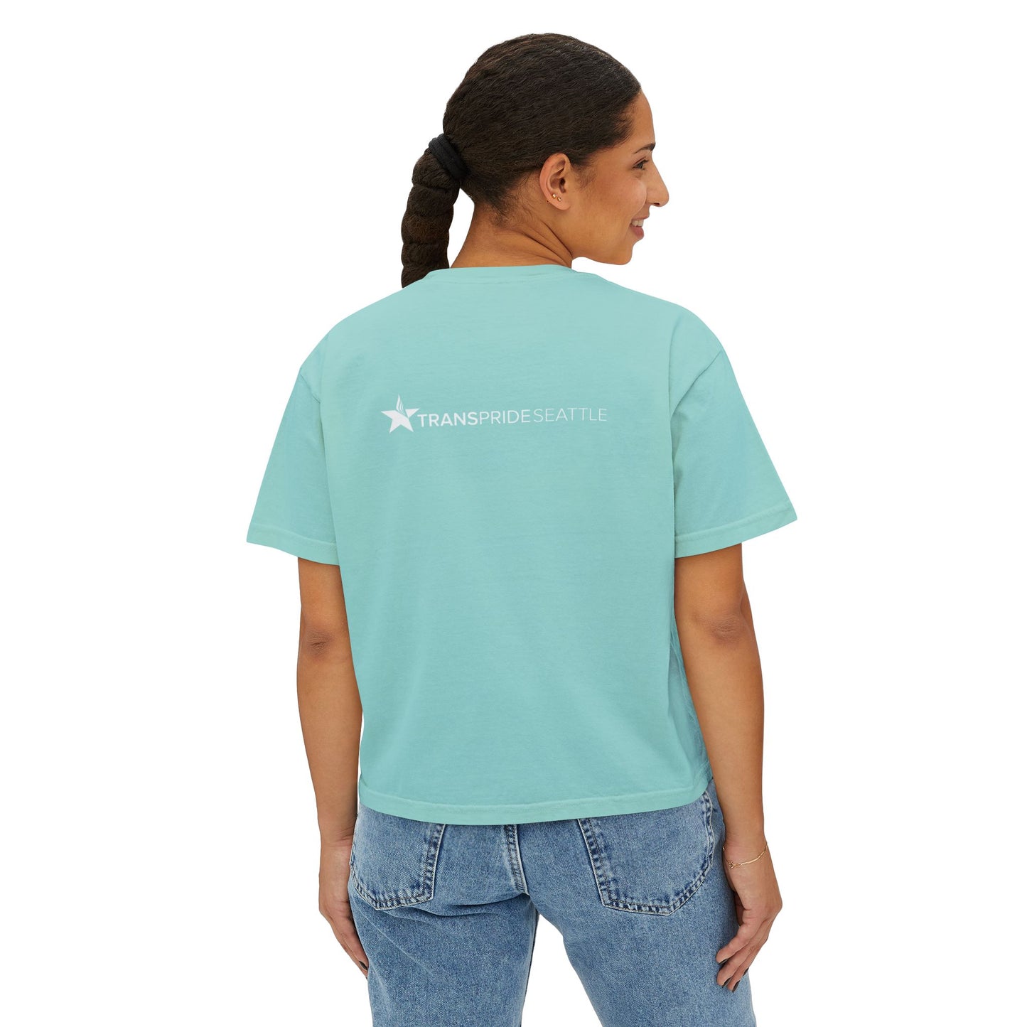 Trans = Pride Boxy Crop Tee