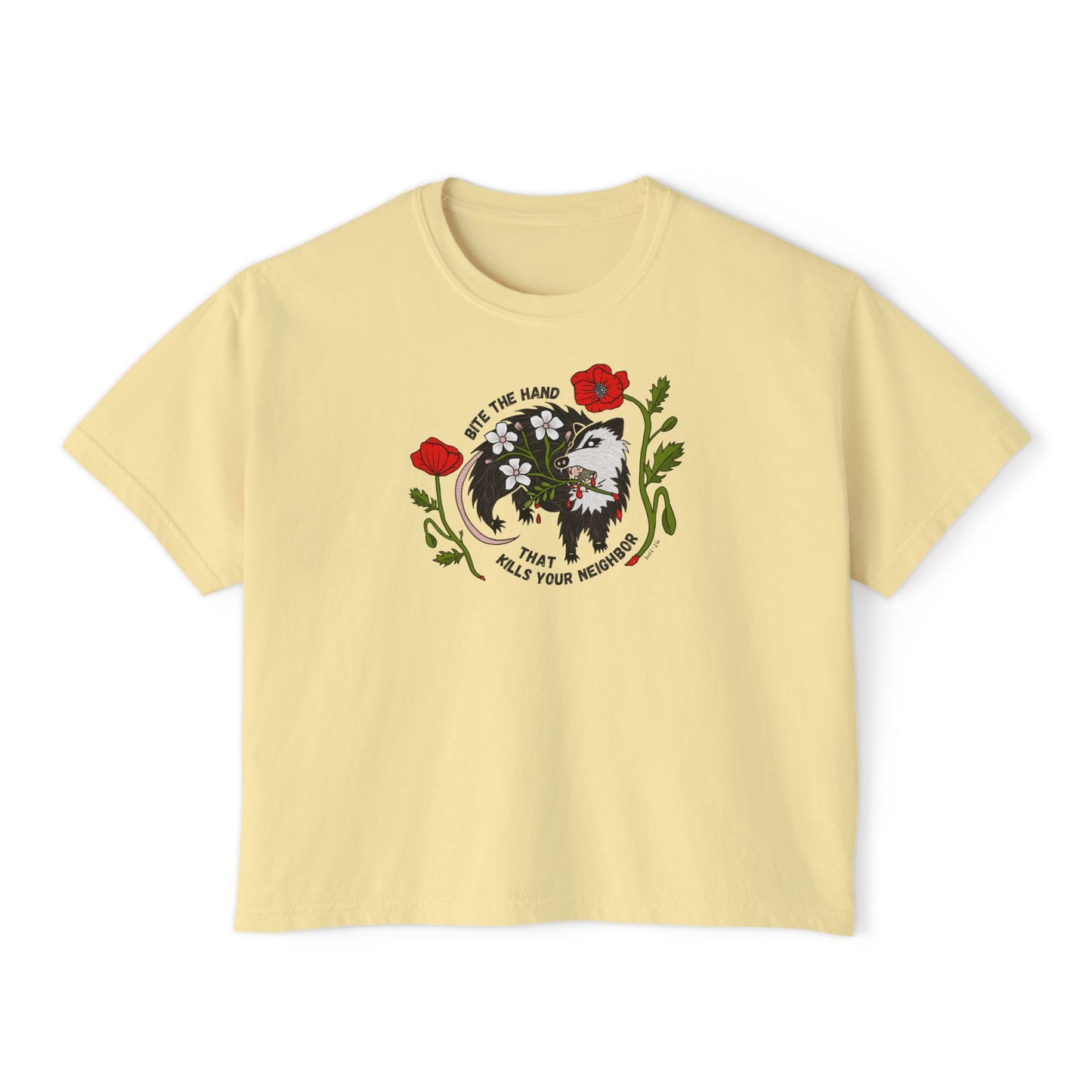 Bite the Hand Boxy Crop Tee