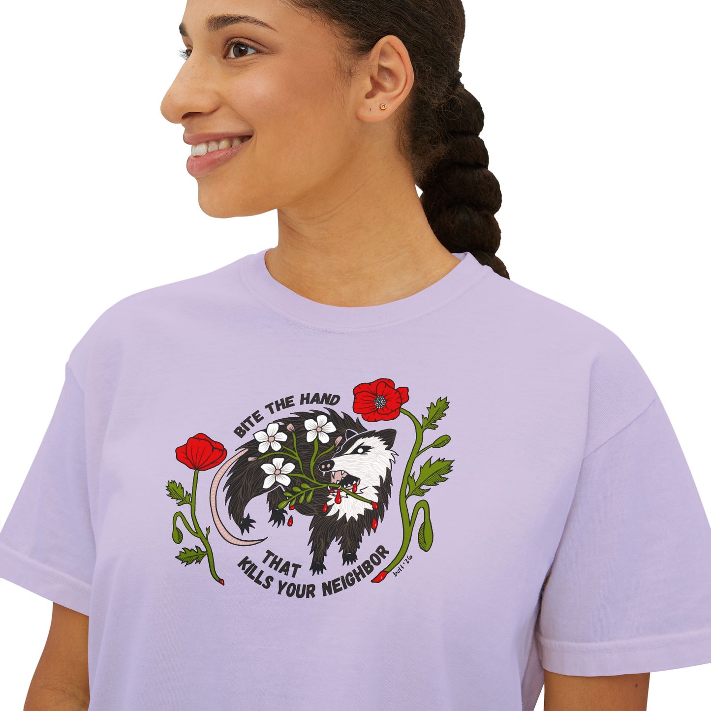 Bite the Hand Boxy Crop Tee