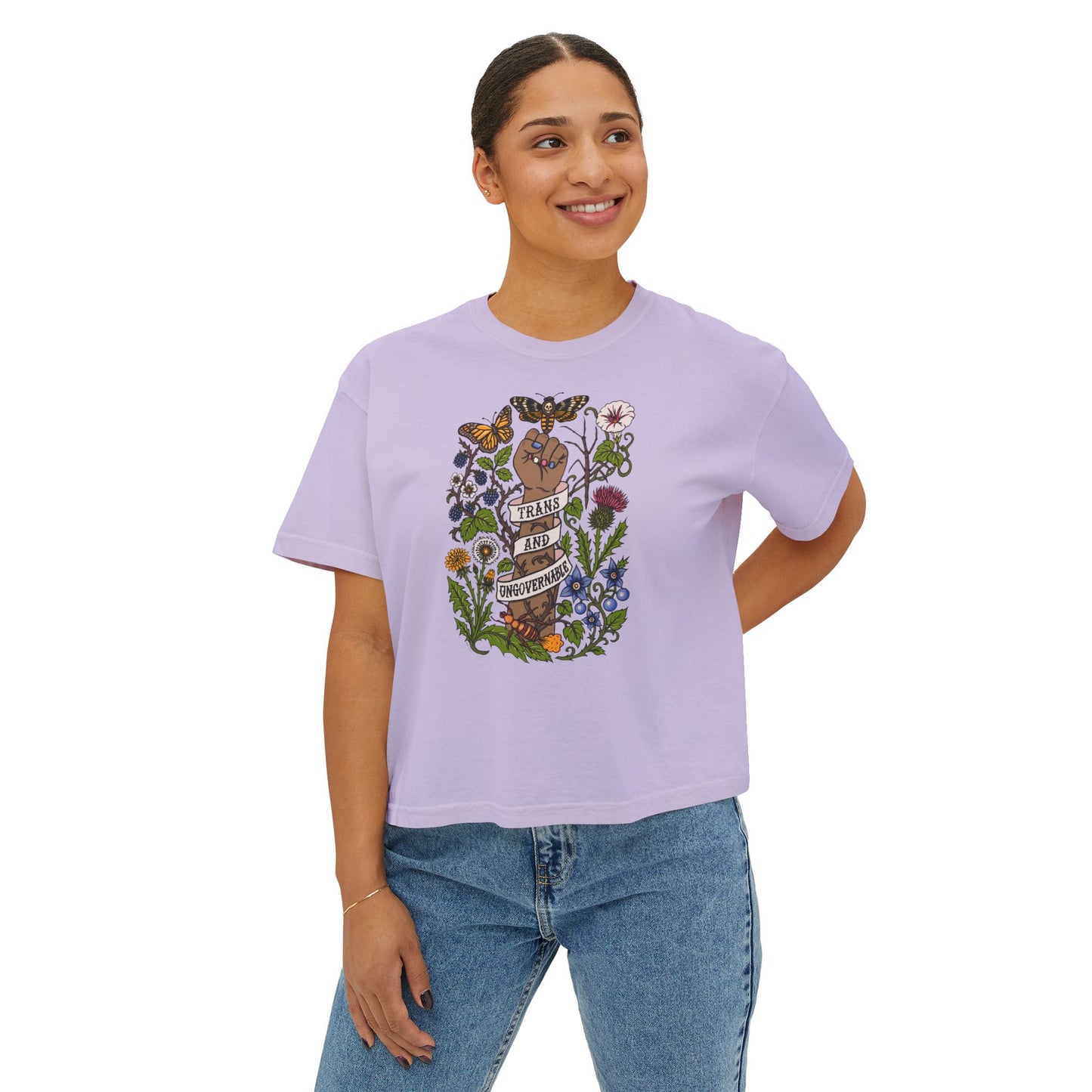 Trans and Ungovernable Boxy Crop Tee