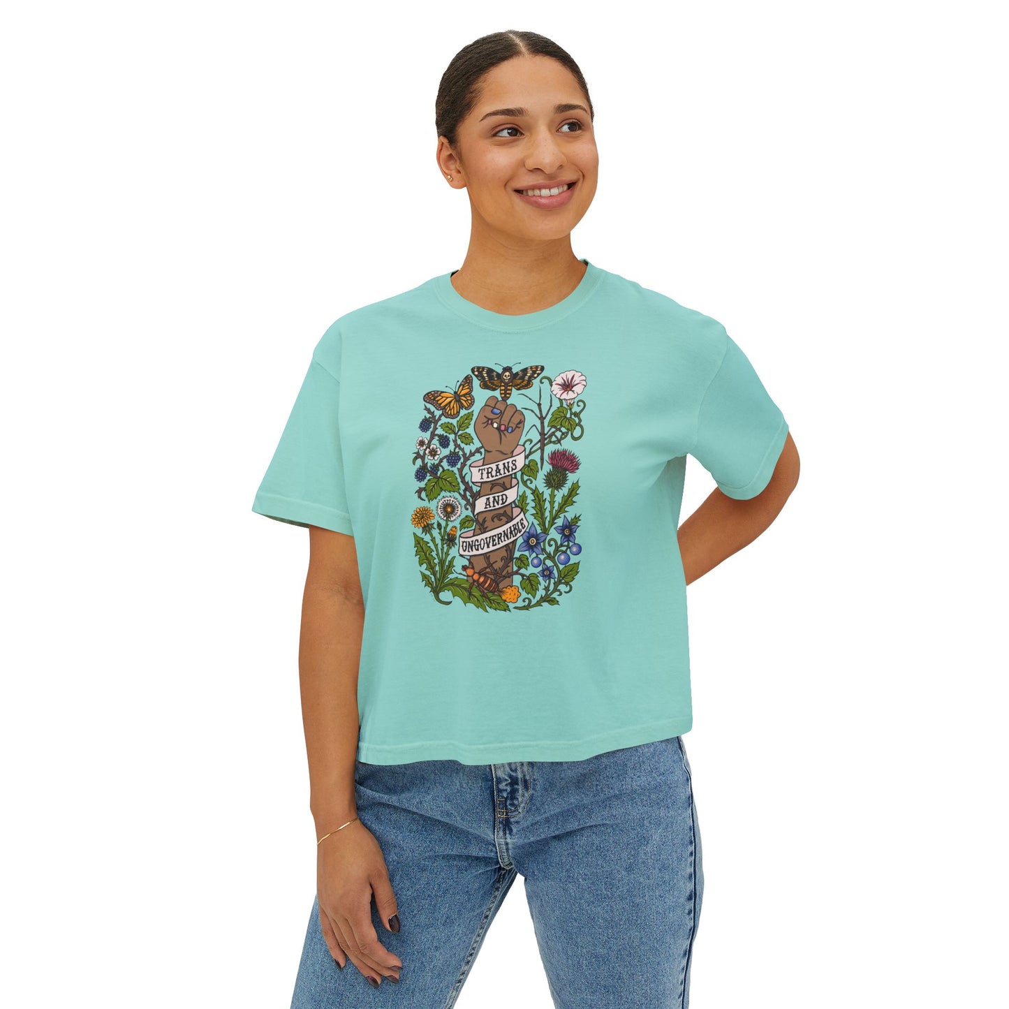 Trans and Ungovernable Boxy Crop Tee
