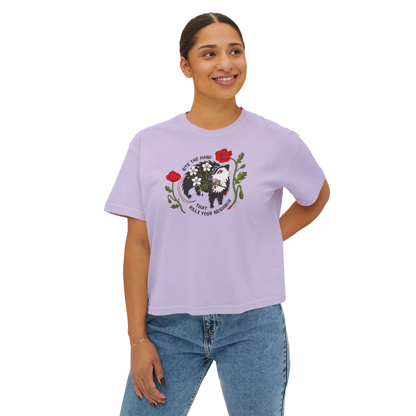 Bite the Hand Boxy Crop Tee