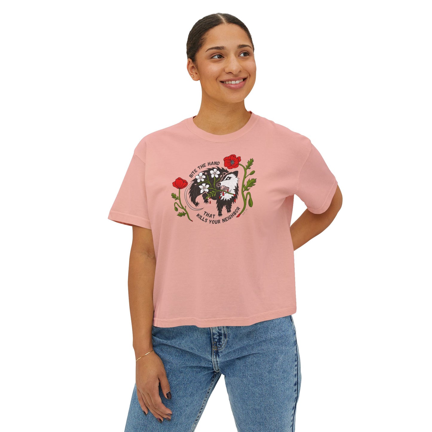Bite the Hand Boxy Crop Tee