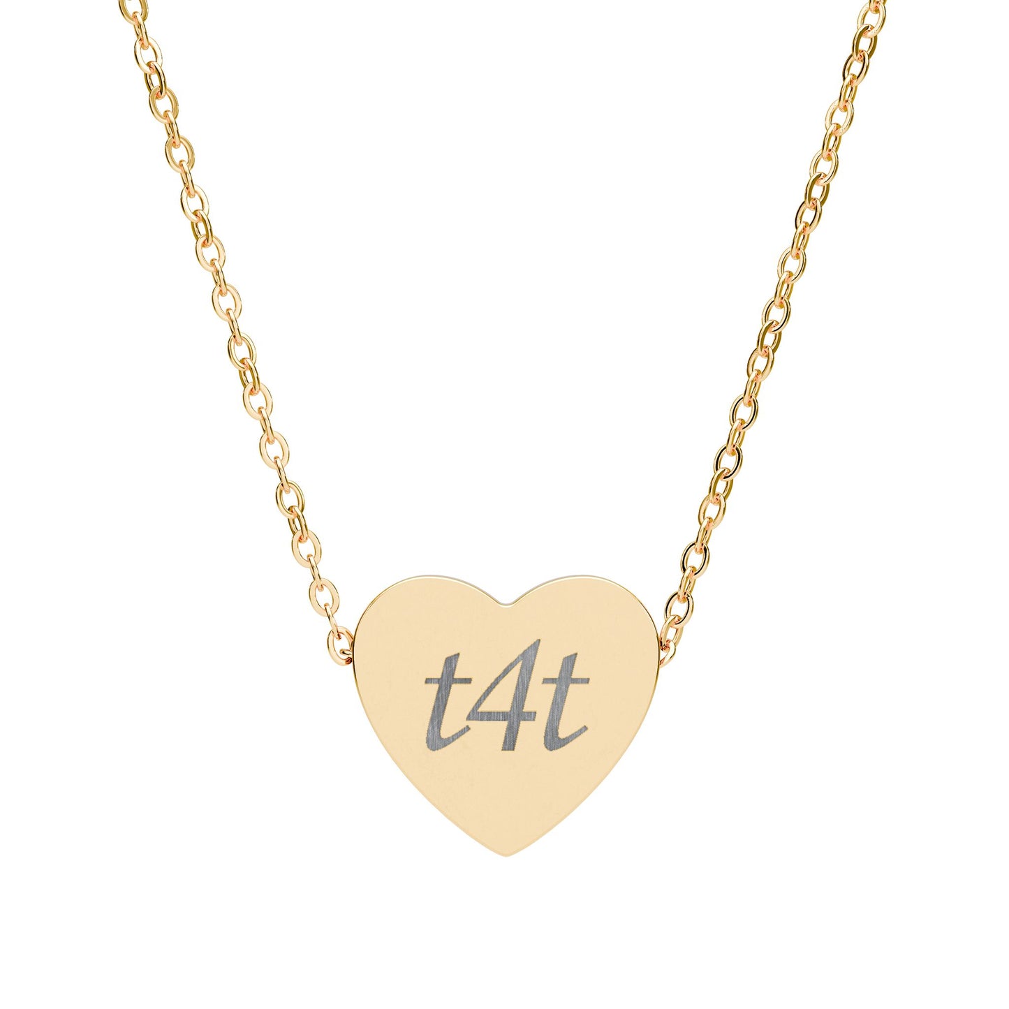 T4T Engravabled Heart Necklace