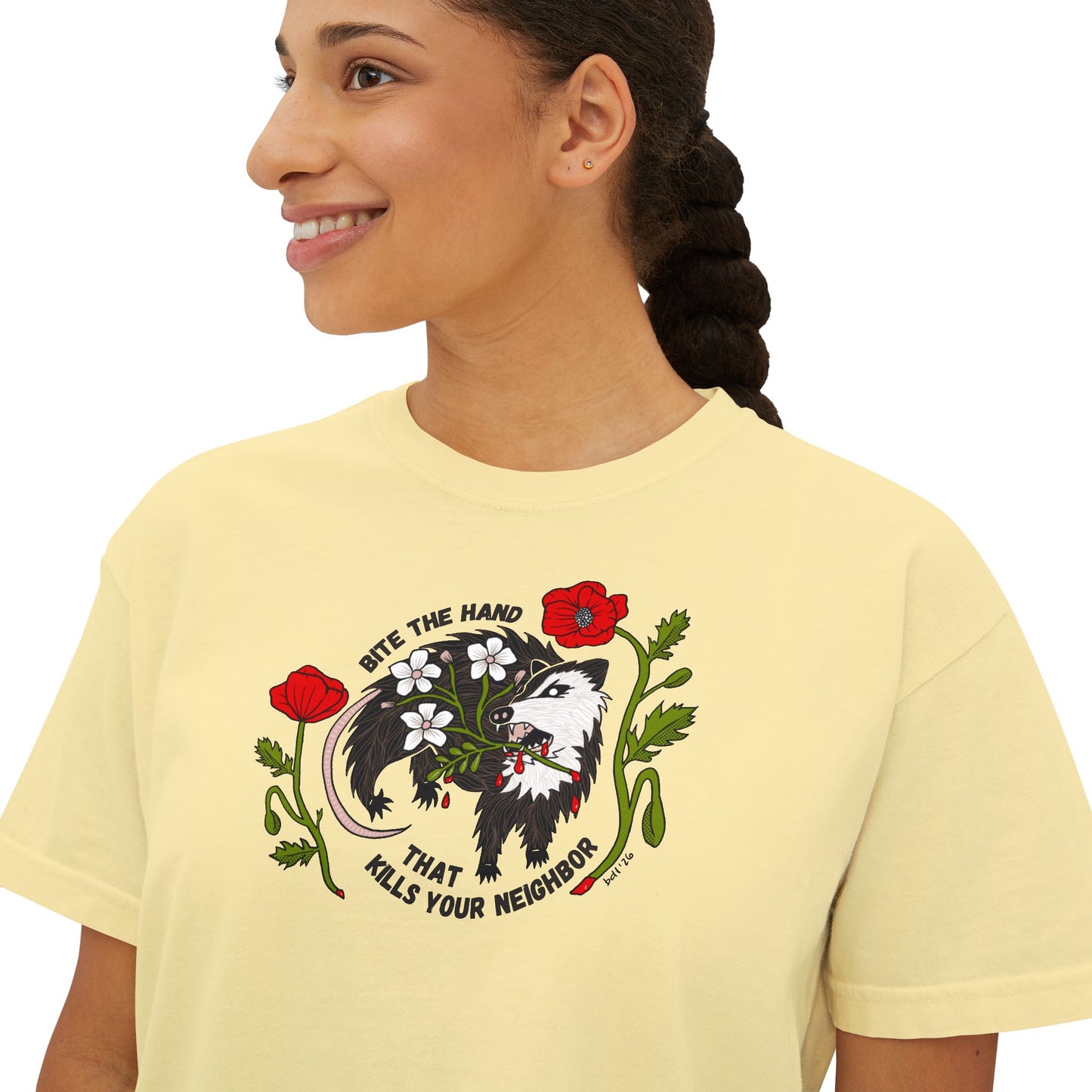 Bite the Hand Boxy Crop Tee