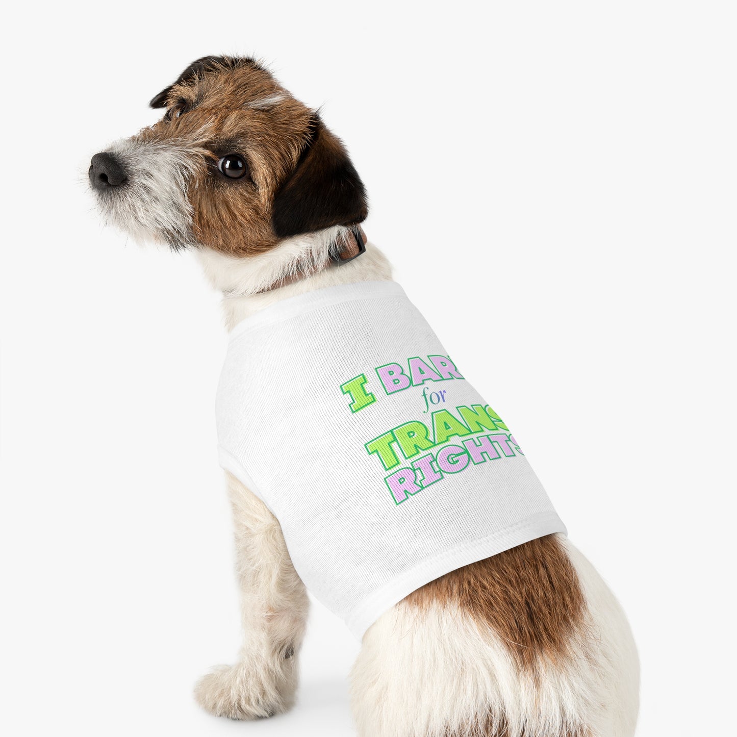 Pet Tank Top: "I Bark for Trans Rights"