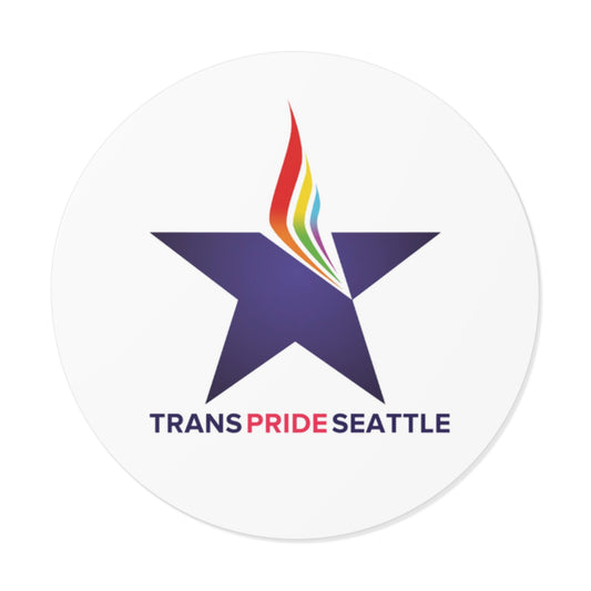 Trans Pride Seattle Round Vinyl Sticker
