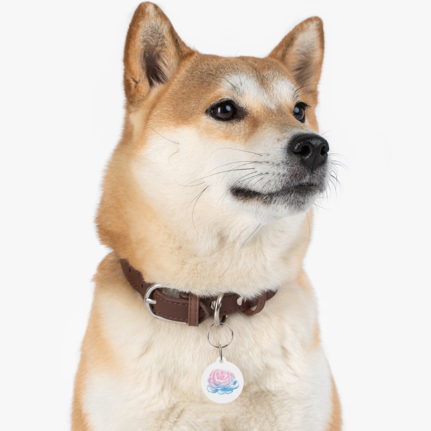 Trans Pride Rose Pet Tag / Keychain Charm