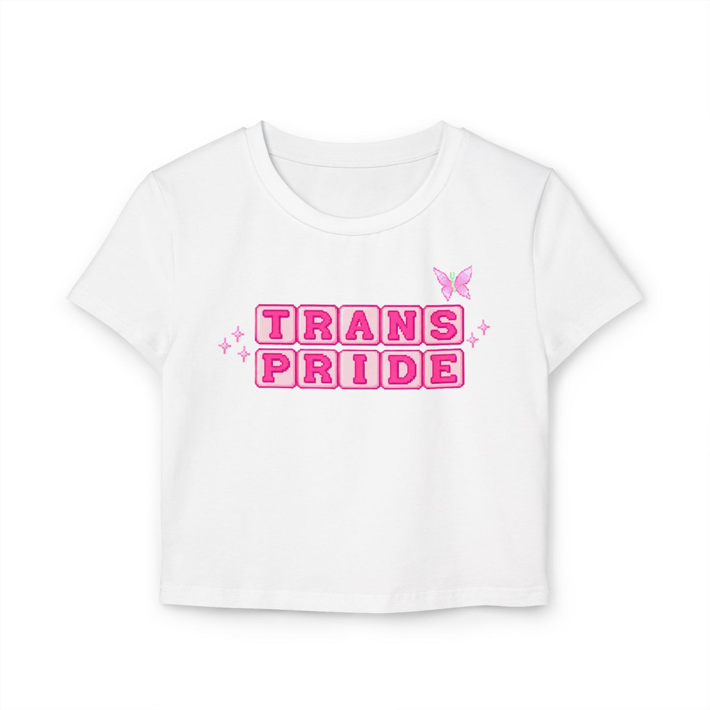 Trans Pride Pink Pixel Crop Tee