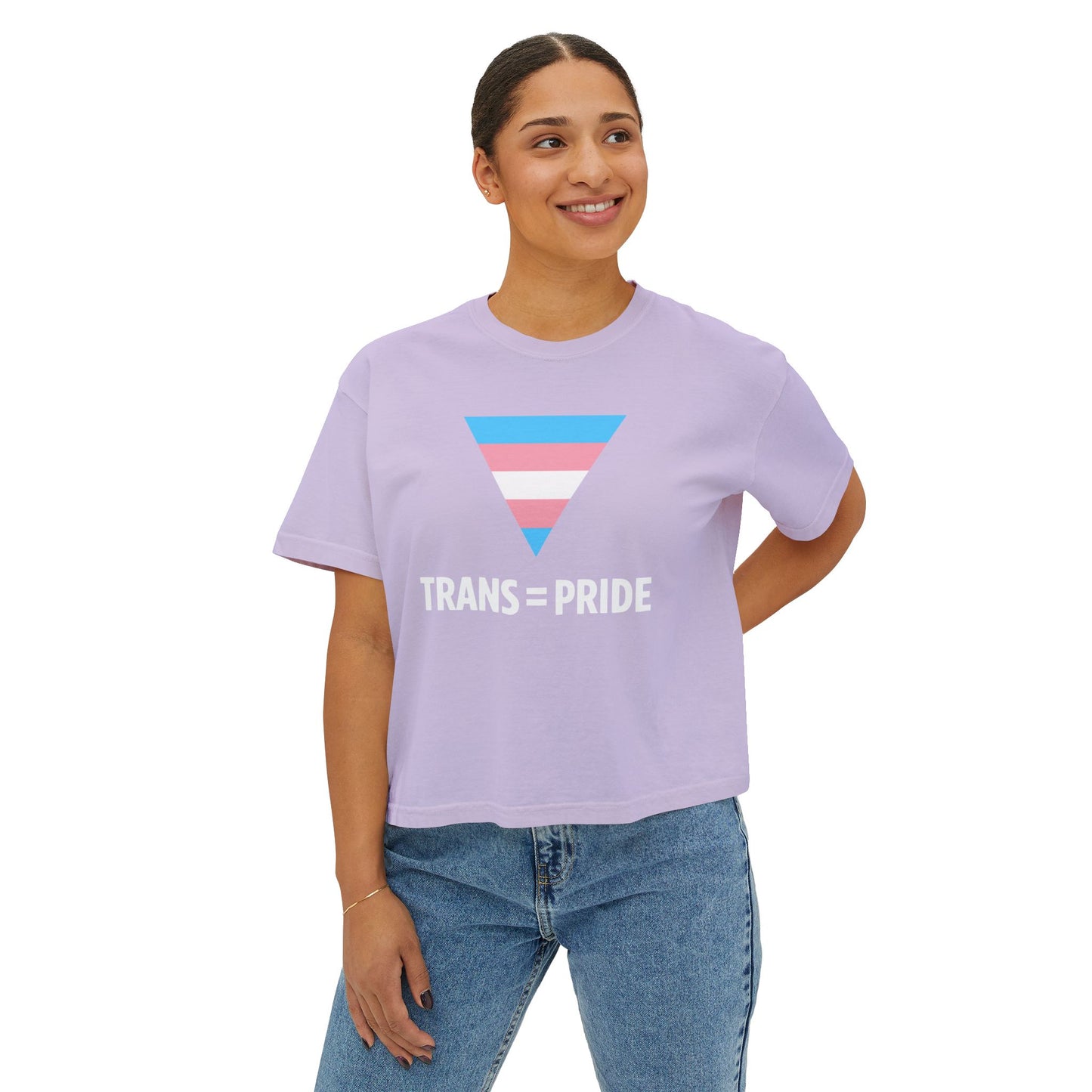 Trans = Pride Boxy Crop Tee