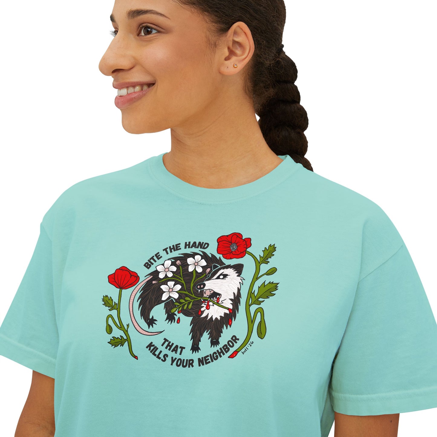 Bite the Hand Boxy Crop Tee